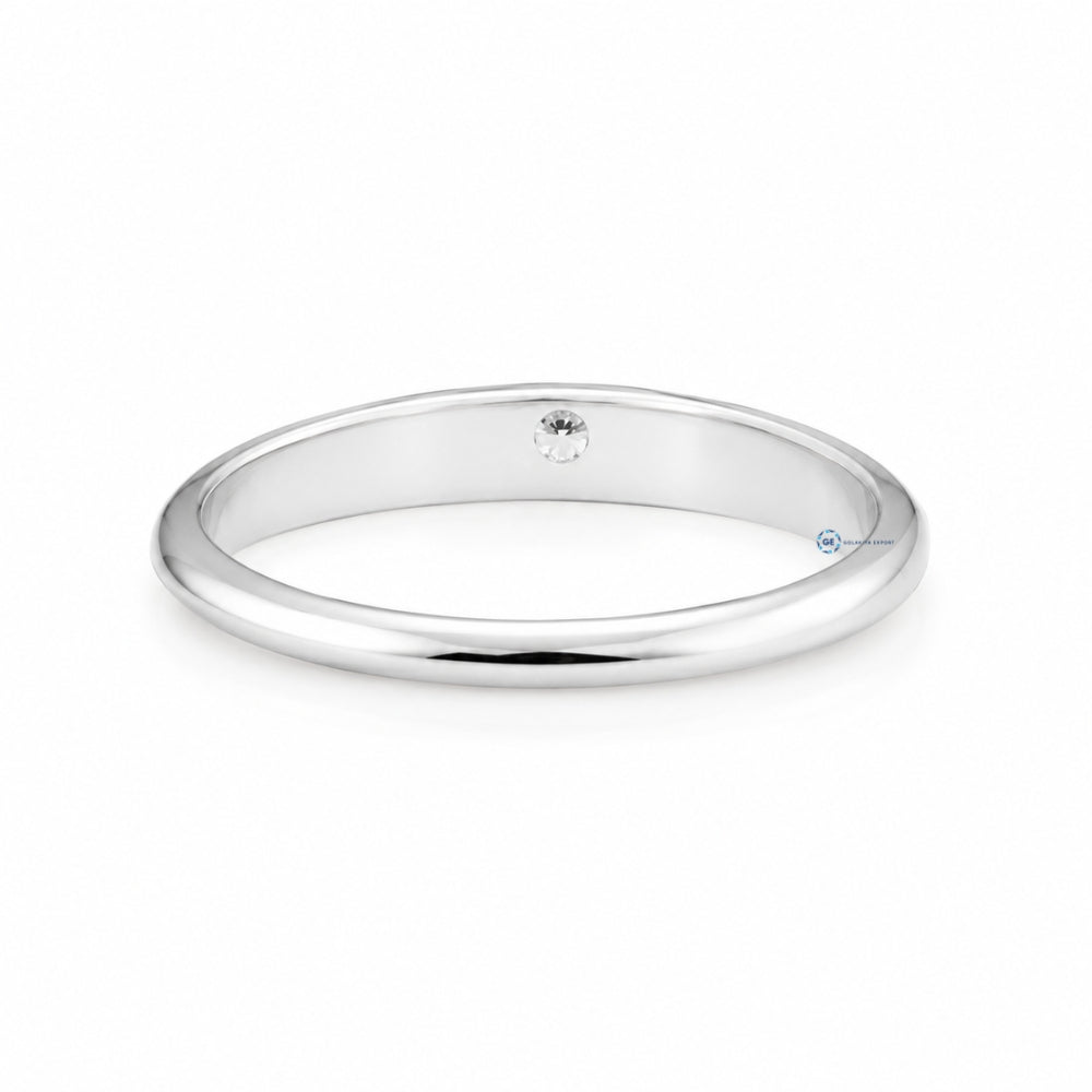 Men's Round Cut Moissanite Solitaire Ring in 14K White Gold
