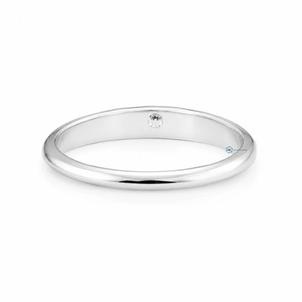 Men's Round Cut Moissanite Solitaire Ring in 14K White Gold