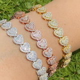 Heart Shape Iced Out Moissanite Bracelet