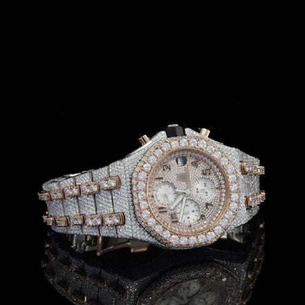 Dual Tone Automatic Moissanite Watch