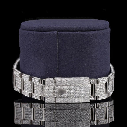 Roman Dial Fully Iced Out Moissanite Wrist Watch