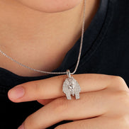 Customize Pharaoh Head Moissanite 925 Silver Pendant