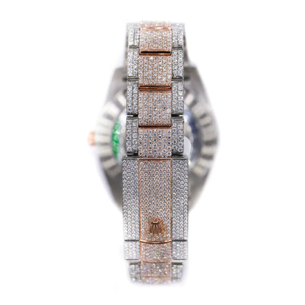 Arabic Dual Rose And White Tone Moissanite Luxury Watch