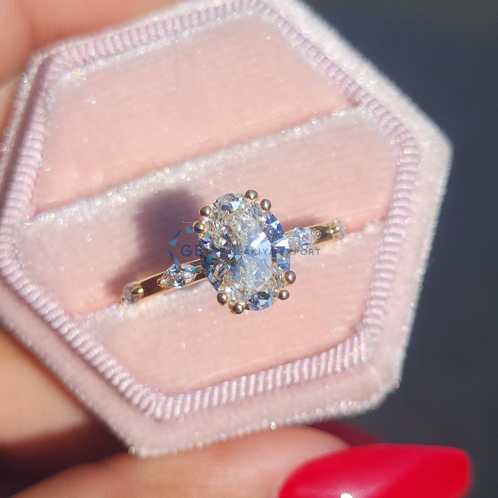2 Carat Oval Cut Lab Grown Diamond Engagement Ring