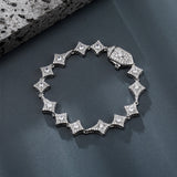 Star Link Moissanite Diamond 925 Sterling Silver Bracelet