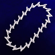 Barbed Wire Flooded Moissanite Iced Out Chain