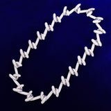 Barbed Wire Flooded Moissanite Iced Out Chain