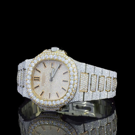 Moissanite Diamond Dual Tone Automatic Luxury Watch