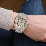 Dual Tone Moissanite Luxury Watch For Men's