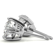 Round Cut Triple Prong Moissanite Small Earrings
