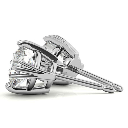 Round Cut Triple Prong Moissanite Small Earrings