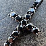 Black Moissanite Diamond Tennis Cross Pendant