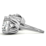 Heart Shaped Moissanite Round Solitaire Stud Earrings