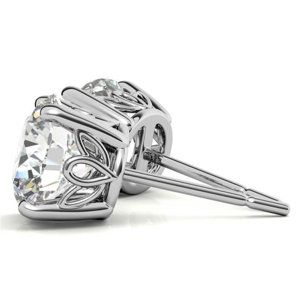 Round Brilliant Moissanite Solitaire Earrings