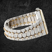 Luxury Dual Tone Moissanite Diamond Wrist Watch