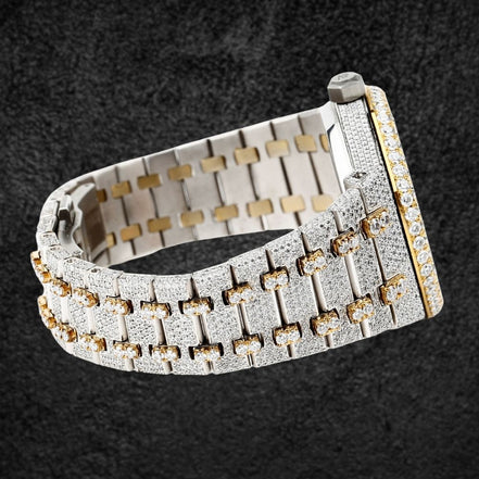 Luxury Dual Tone Moissanite Diamond Wrist Watch
