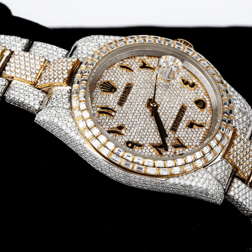 Dual Tone Moissanite Diamond Wrist Watch