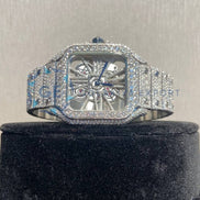 Fully Iced Out Skeleton Moissanite Hip Hop Men's Watch