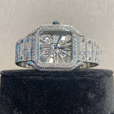 Fully Iced Out Skeleton Moissanite Diamond Hip Hop Men's Watch