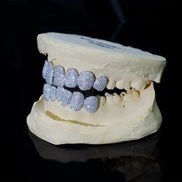14K White Gold Moissanite Diamond Hip Hop Grillz