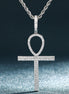 Round Cut Moissanite Ankh Cross Iced Out Pedant For Men's
