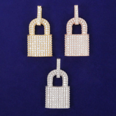 Moissanite Diamond Lock Pendant