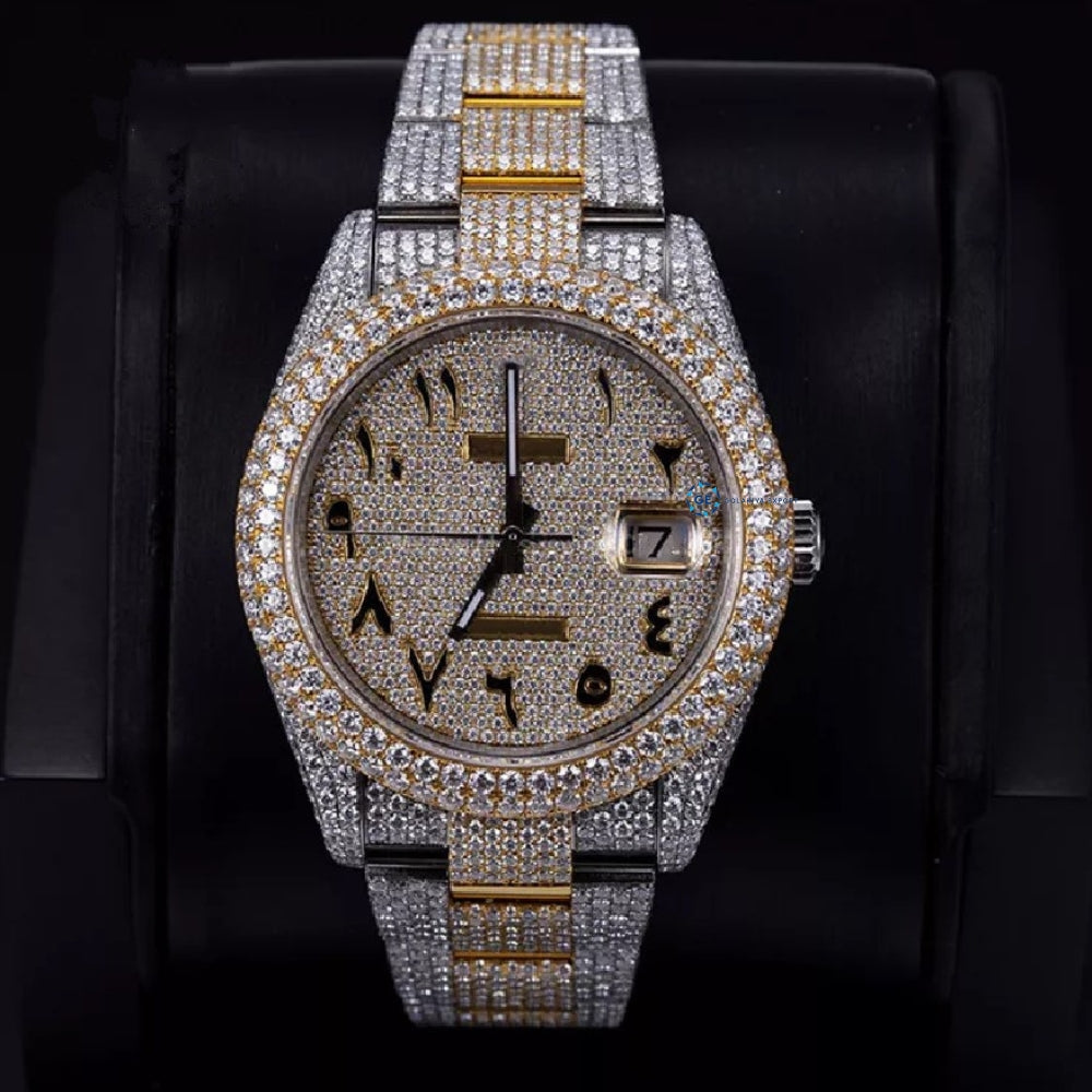 Elegant & Luxury Dual Tone Moissanite Men's Watch