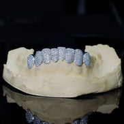 14K White Gold Plated VVS1 Moissanite Iced Out Grillz
