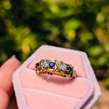 Round Cut Full Eternity Ring Blue Lab Grown Diamond Wedding Band