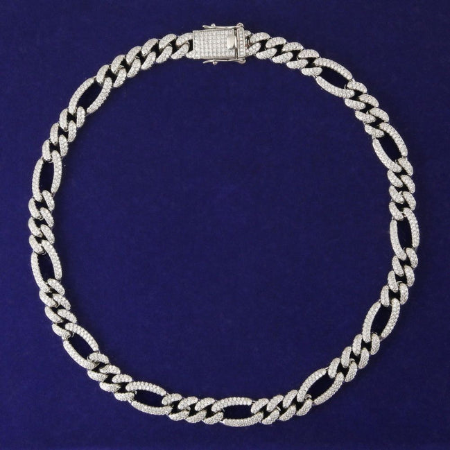 Moissanite Iced Out Figaro Chain For Him