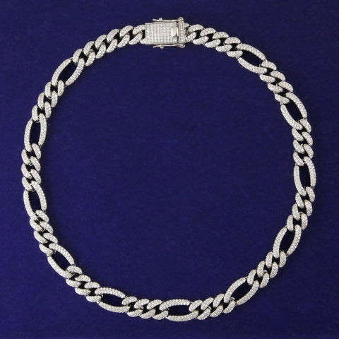 Moissanite Iced Out Figaro Chain For Him