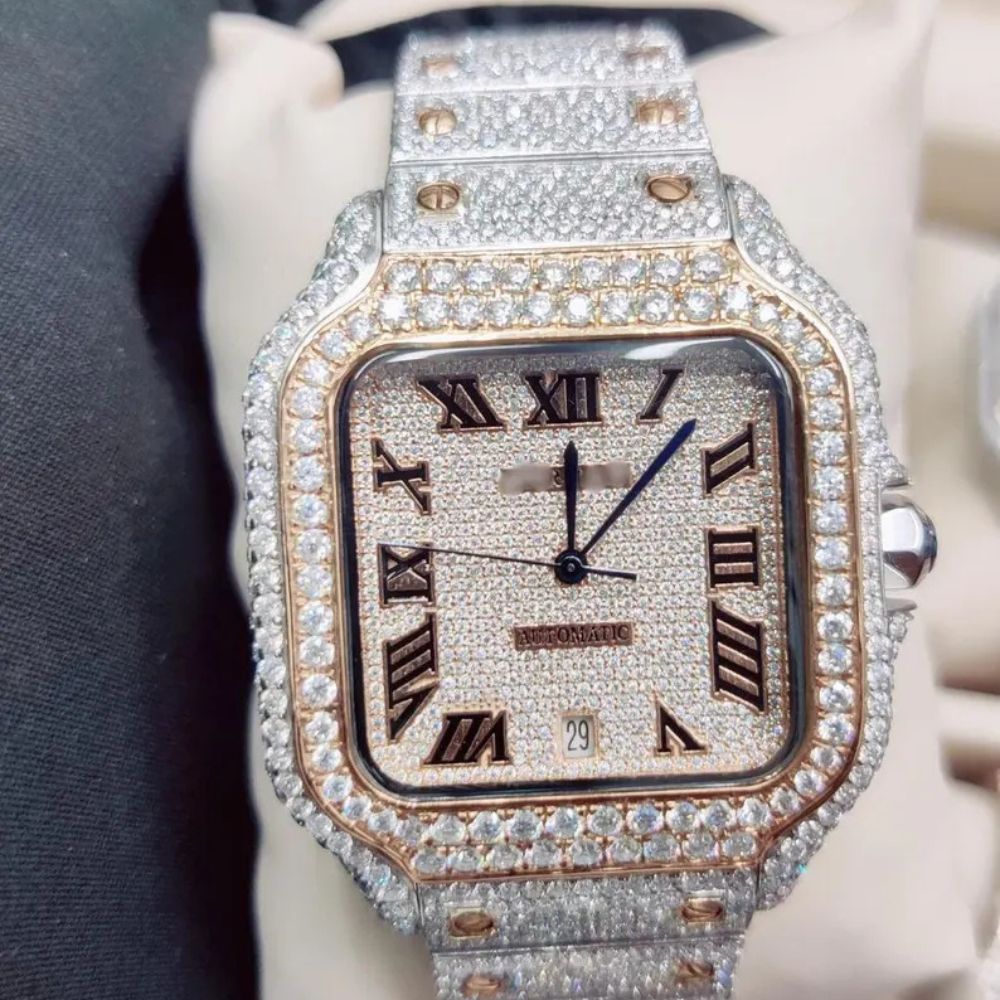 Moissanite Dual Tone Hip Hop Luxury Diamond Watch