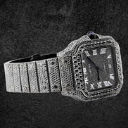 Iced Out Black Moissanite Diamond Hip Hop Watch