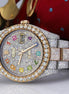 Moissanite Two Tone Rainbow Digit Hip Hop Watch