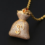 Moissanite Diamond Money Bag Men's Necklace