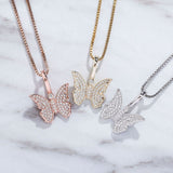 925 Sterling Silver Moissanite Diamond Butterfly Pendant