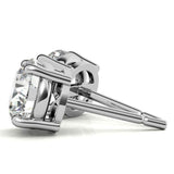 Four Prong Round Cut Moissanite Solitaire Earrings