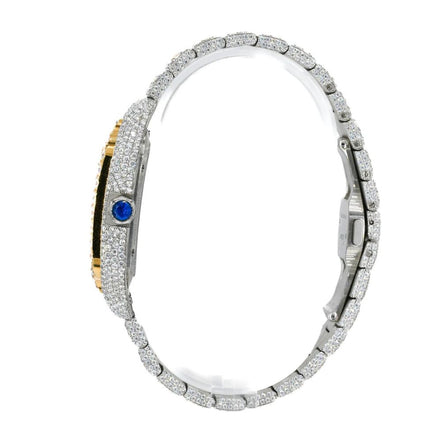 Skeleton Automatic Dual Tone Moissanite Fancy Watch