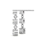 Classic Triple Moissanite Drop Earrings in White Gold