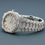 Arabic Dial Dual Tone Moissanite Hip Hop Watch