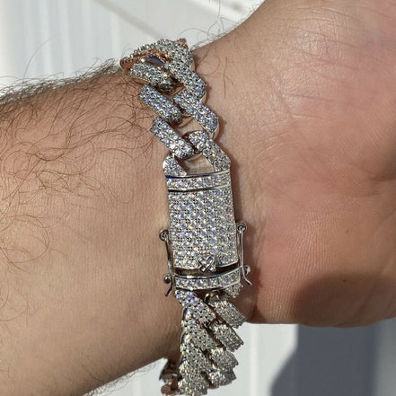 Dula Tone Moissanite Miami Cuban Link Bracelet