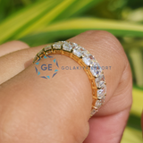 Full Eternity Emerald Cut Lab Grown Diamond Wedding  Band