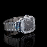 Blue Color Moissanite Diamond Wrist Luxury Watch