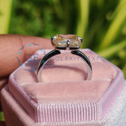 Lab Grown Diamond Champagne Radiant Cut Solitaire Ring