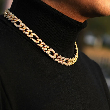 Figaro Link Buss Down Hip Hop Moissanite Chain
