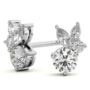 Premium Round & Marquise Moissanite Stud Earrings