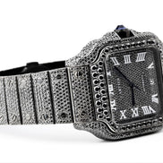 Stylish Black Moissanite Diamond Luxury Hip Hop Watch