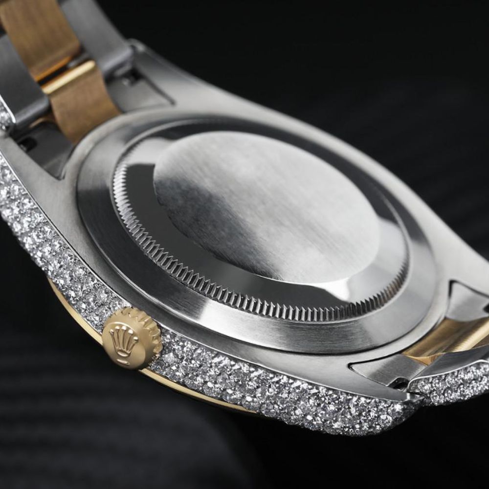 VVS1 Moissanite Dual Tone Datejust Wrist Watch