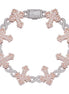 Infinity Link Cross Moissanite Dual Tone Bracelet