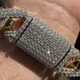 Dual Tone Cuban Link Moissanite Diamond Bracelet